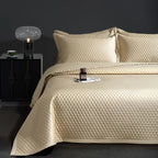 Avignon 3 Pc Light Weight Quilted Comforter Set - Champagne/Dark Grey/Beige/Steel Blue/Burgundy/White/Olive Green/Blush Pink