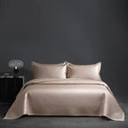 Avignon 3 Pc Light Weight Quilted Comforter Set - Champagne/Dark Grey/Beige/Steel Blue/Burgundy/White/Olive Green/Blush Pink