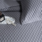 Avignon 3 Pc Light Weight Quilted Comforter Set - Champagne/Dark Grey/Beige/Steel Blue/Burgundy/White/Olive Green/Blush Pink