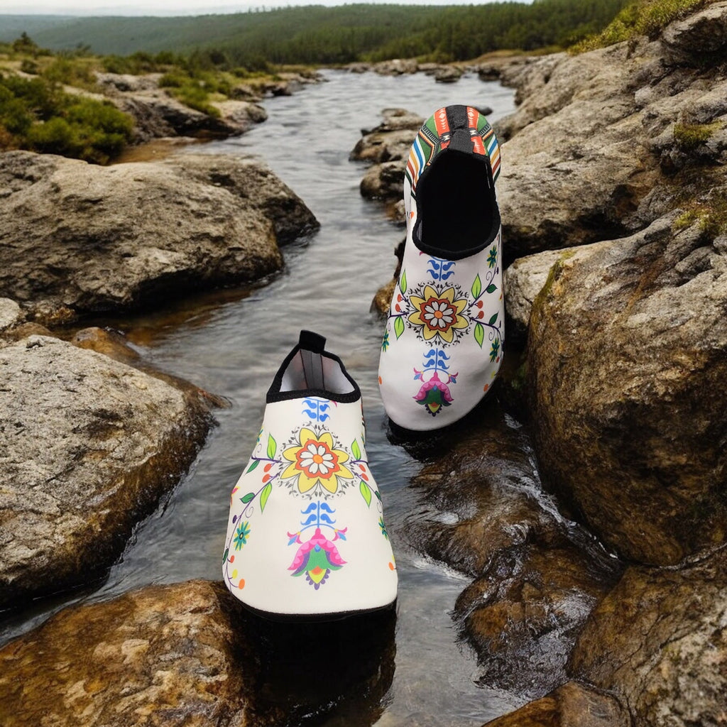 White Bloom Aqua Shoes
