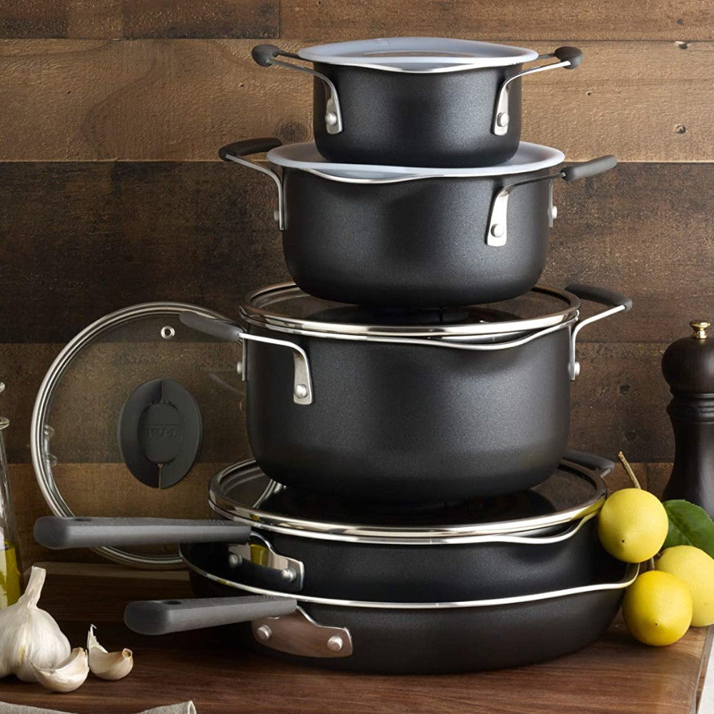 T-FAL Non-Stick Stackables 10pc Cookware Set - B198SA74