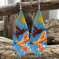 Light Blue Sky Dancer Beaded Earrings
