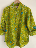 Udaipur Handcrafted Bandhani Tie & Dye Shirt - Green
