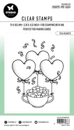 BL Clear Stamp Tea Hearts By Laurens 105x74x3mm 1 PC nr.352