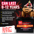 High Performance BRS14AH-BS 2 Year Warranty & Smart Charger / Maintainer Combo Bundle Kit 12v Sealed AGM PowerSports Battery