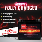 High Performance BRS30L-BS 2 Year Warranty & Smart Charger / Maintainer Combo Bundle Kit  12v Sealed AGM PowerSports Battery