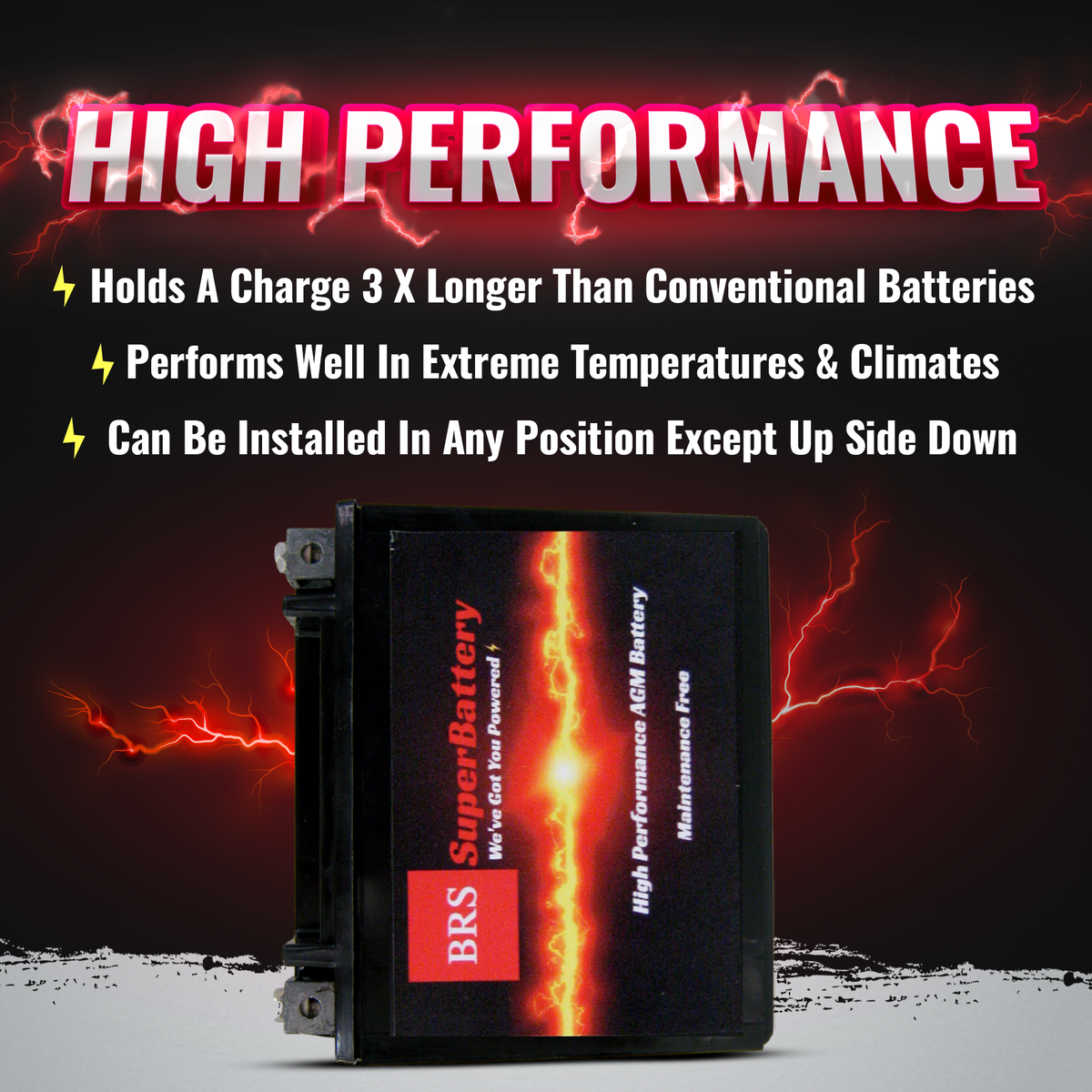 High Performance BRS30L-BS 2 Year Warranty & Smart Charger / Maintainer Combo Bundle Kit  12v Sealed AGM PowerSports Battery