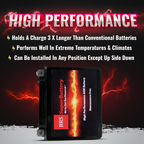 High Performance BRS14AH-BS 2 Year Warranty & Smart Charger / Maintainer Combo Bundle Kit 12v Sealed AGM PowerSports Battery