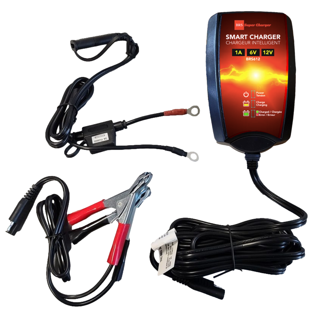High Performance BRS14AH-BS 2 Year Warranty & Smart Charger / Maintainer Combo Bundle Kit 12v Sealed AGM PowerSports Battery