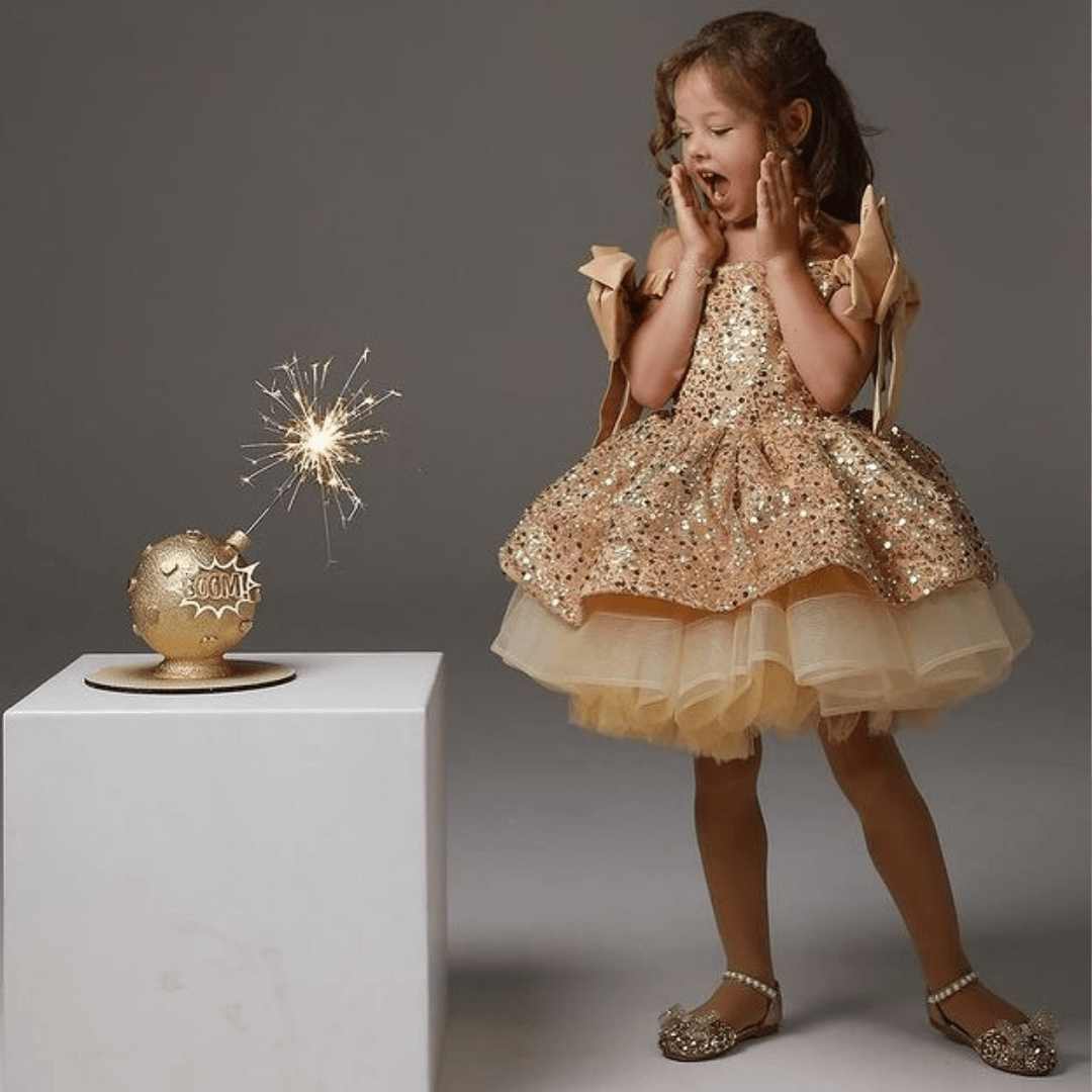 Baby Girl Princess Tutu Dress â€“ Sequins, Tulle, Bow Design for Infants and Toddlers, Perfect for Parties, Pageants, Birthdays, Weddings, and Christmas
