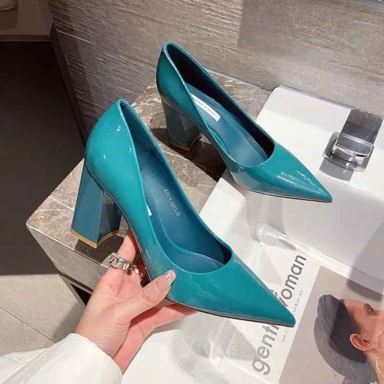 Blue Super High Heels  -  Pointed Toe Pumps for Stylish Women