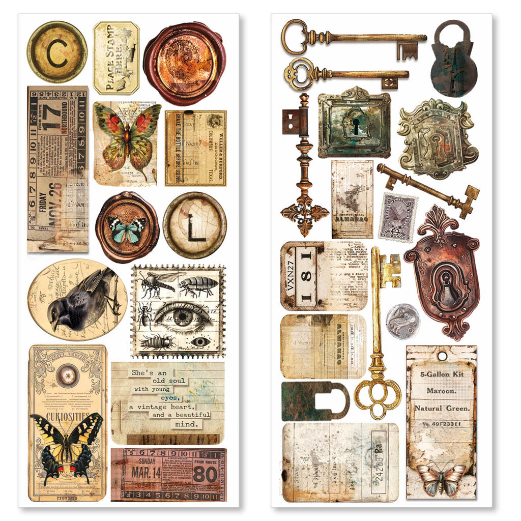 Cabinet Of Curiosities Transparent Adhesive Sheets 5/Pkg