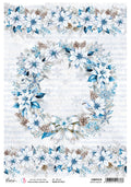 Rice Paper A4 Winter Wreath - 5 Sheets
