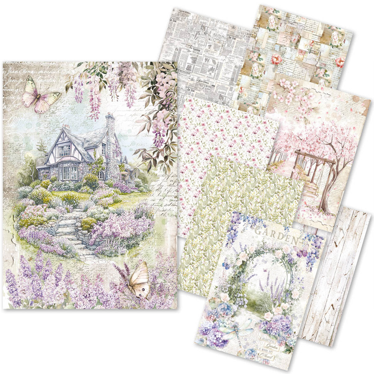 Rice Paper A5 MIXED 8/Pkg Secret Garden