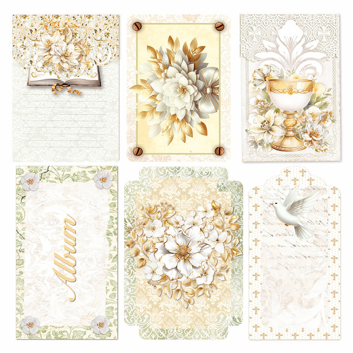 Vellum Blessing Day Fussy Cut 6"x6" 6/Pkg