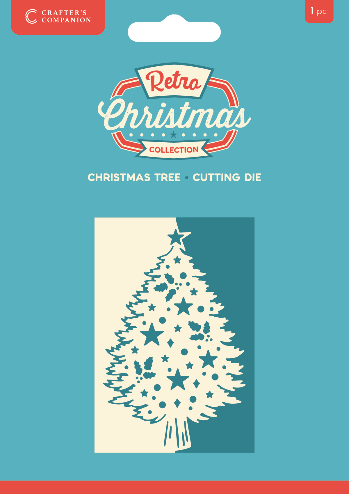 Crafter's Companion Retro Christmas Collection Metal Die Edge’able - Christmas Tree
