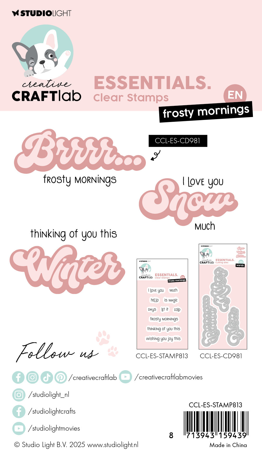 CCL Clear Stamp Frosty Mornings Essentials 93x61x3mm 10 Pieces