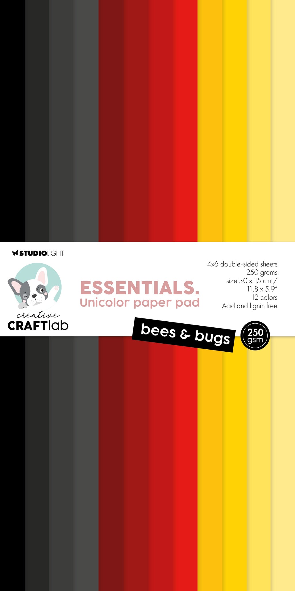 CCL Unicolor Paper Pad Bees & Bugs Essentials 24 Sheets