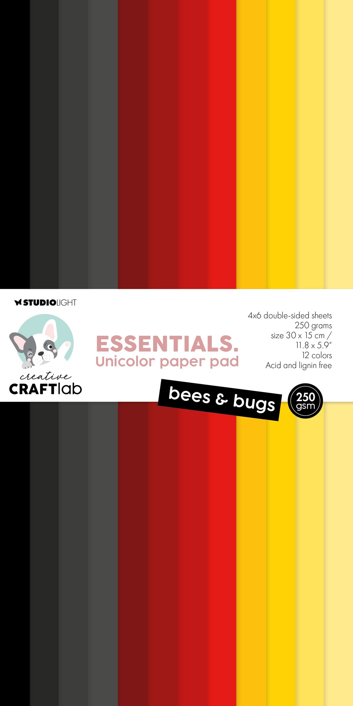 CCL Unicolor Paper Pad Bees & Bugs Essentials 24 Sheets