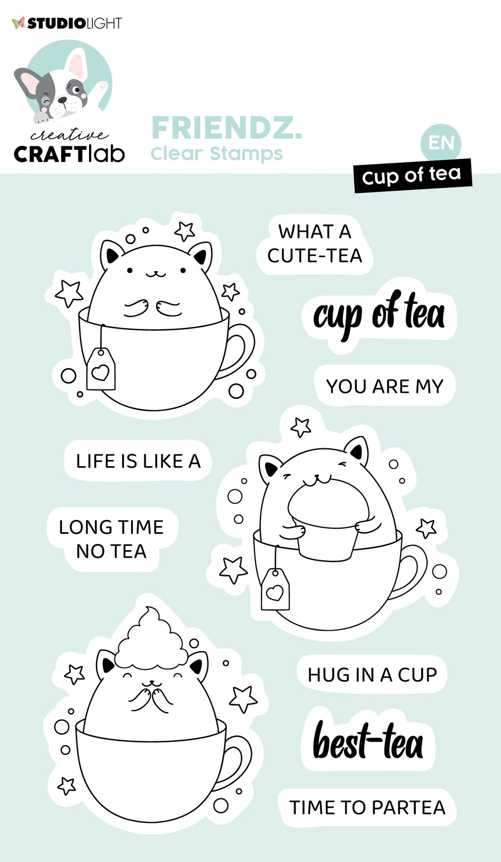 CCL Clear Stamp Cup Of Tea Friendz 92x138x1mm 11 PC nr.553