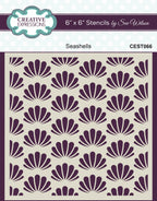 Creative Expressions Sue Wilson Seashells  6 in x 6 in Stencil