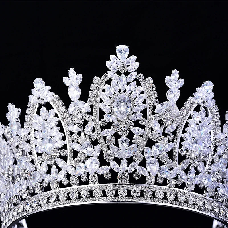 Classic Princess Crown  -  Elegant Bridal Tiara for Women | Sparkling Zircon Hair Jewelry Corona Princesa