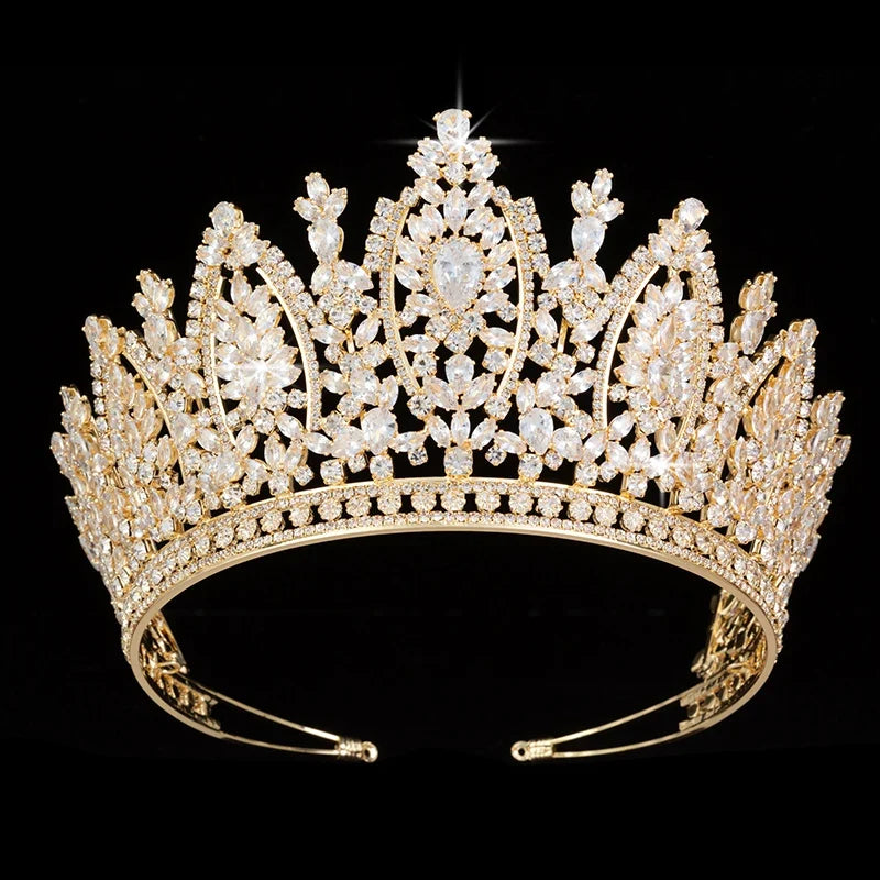 Classic Princess Crown  -  Elegant Bridal Tiara for Women | Sparkling Zircon Hair Jewelry Corona Princesa