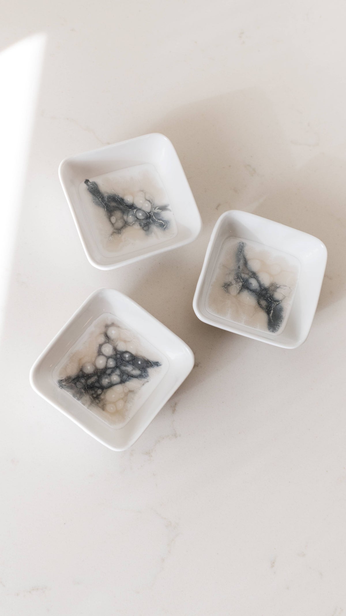 Resin Accented Ceramic Dipping Bowls (sets of 3)