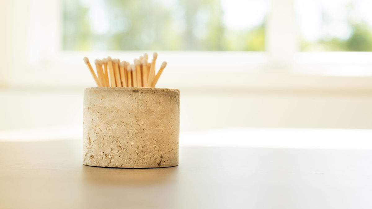 Travertine and Lava Rock Mini Vessel