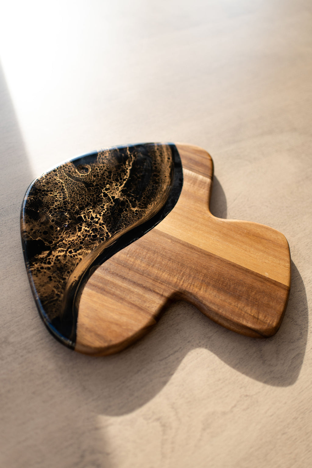 Mushroom Shaped Acacia Cheese Board and Ceramic Tray