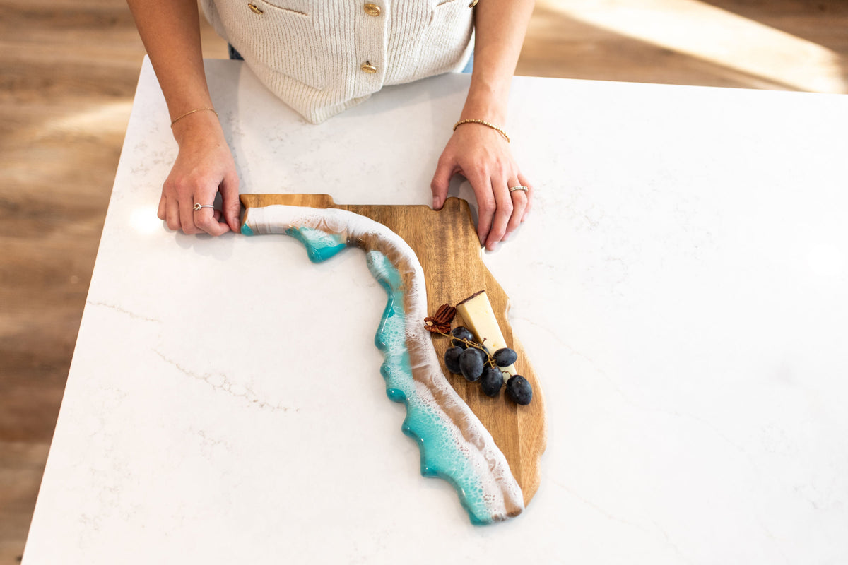 State Shaped Acacia Cheese Board