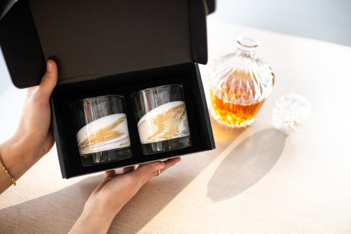 Resin Coated Whisky Glasses (Set of 2) - back in stock!