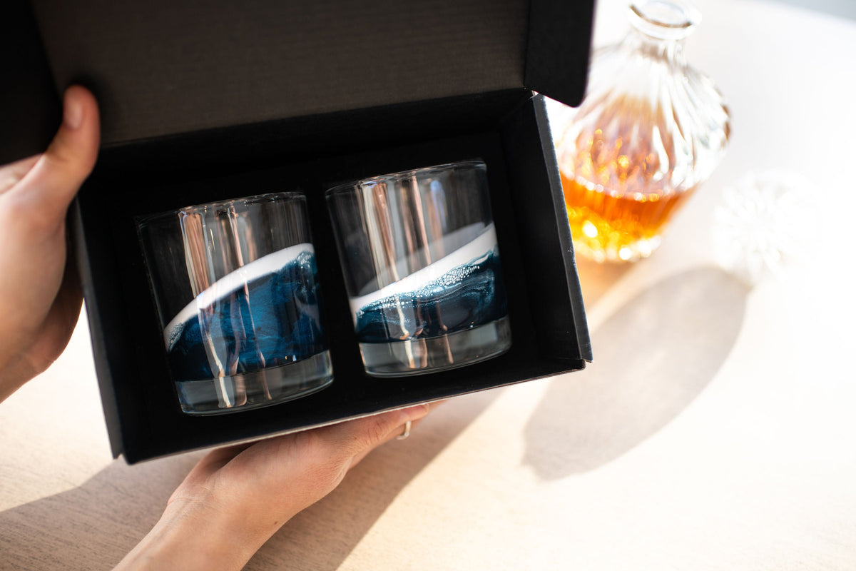 Resin Coated Whisky Glasses (Set of 2) - back in stock!