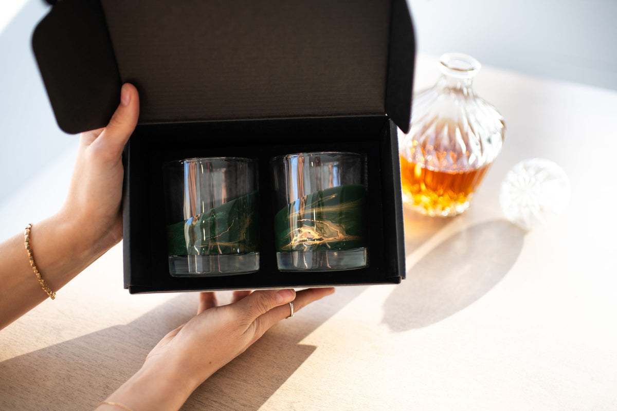 Resin Coated Whisky Glasses (Set of 2) - back in stock!