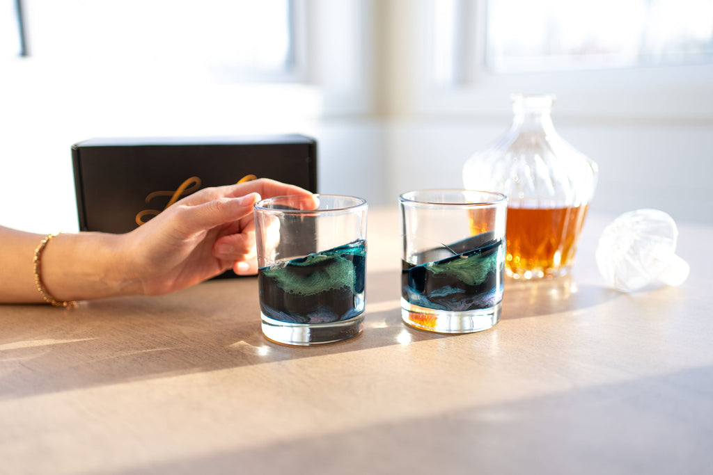 Resin Coated Whisky Glasses (Set of 2) - back in stock!
