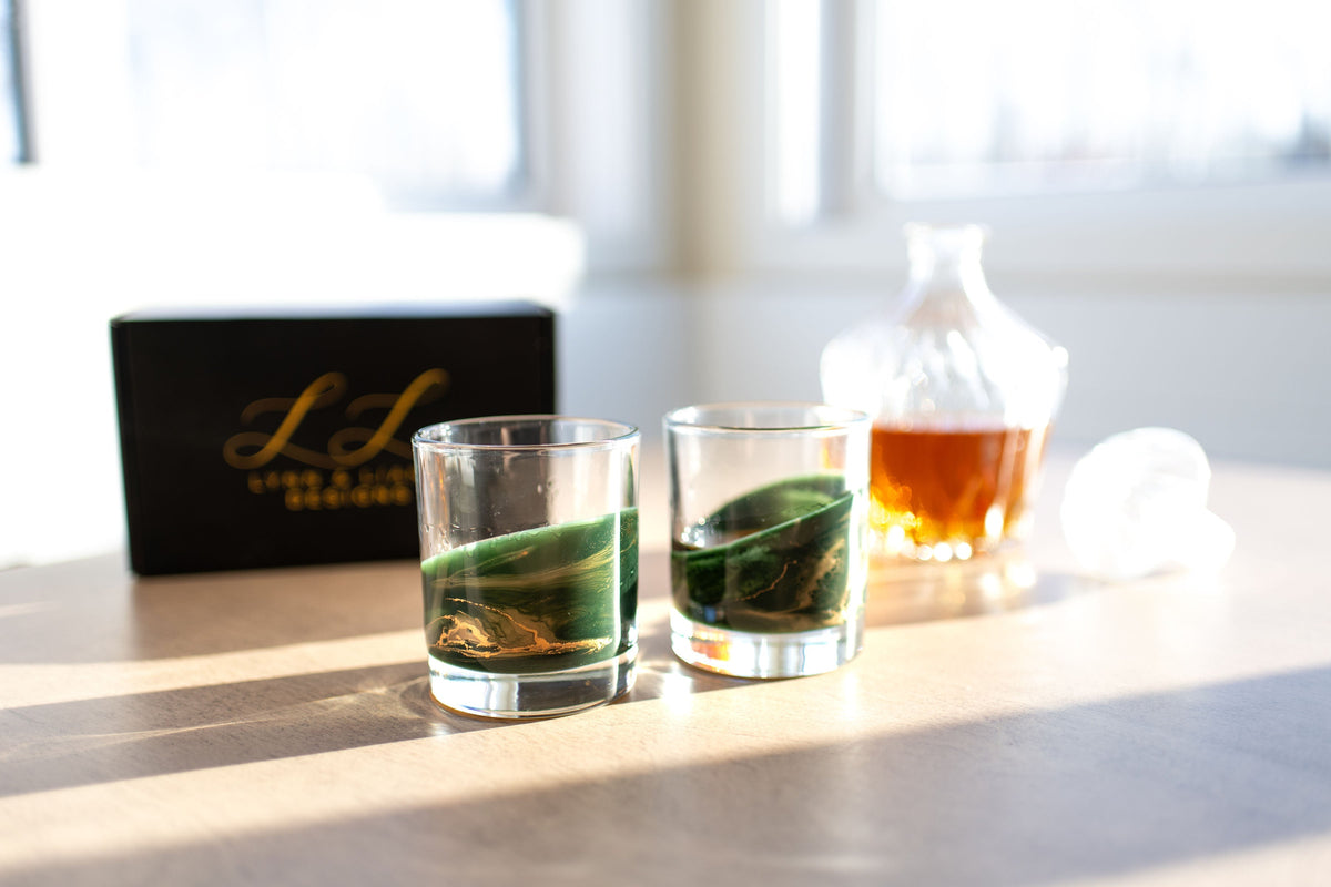 Resin Coated Whisky Glasses (Set of 2) - back in stock!