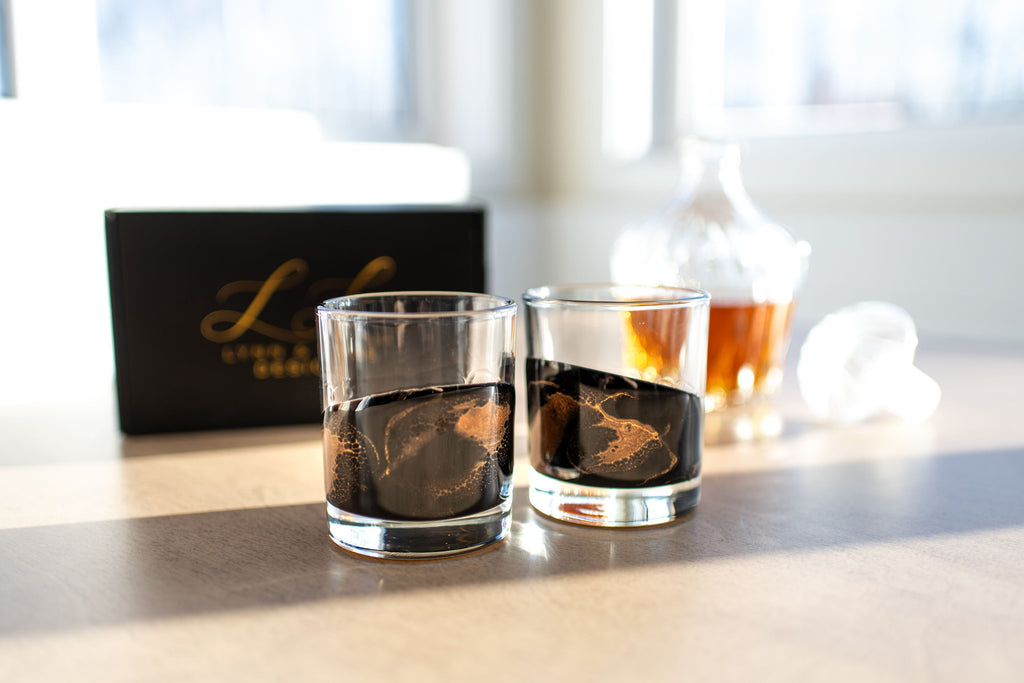 Resin Coated Whisky Glasses (Set of 2) - back in stock!