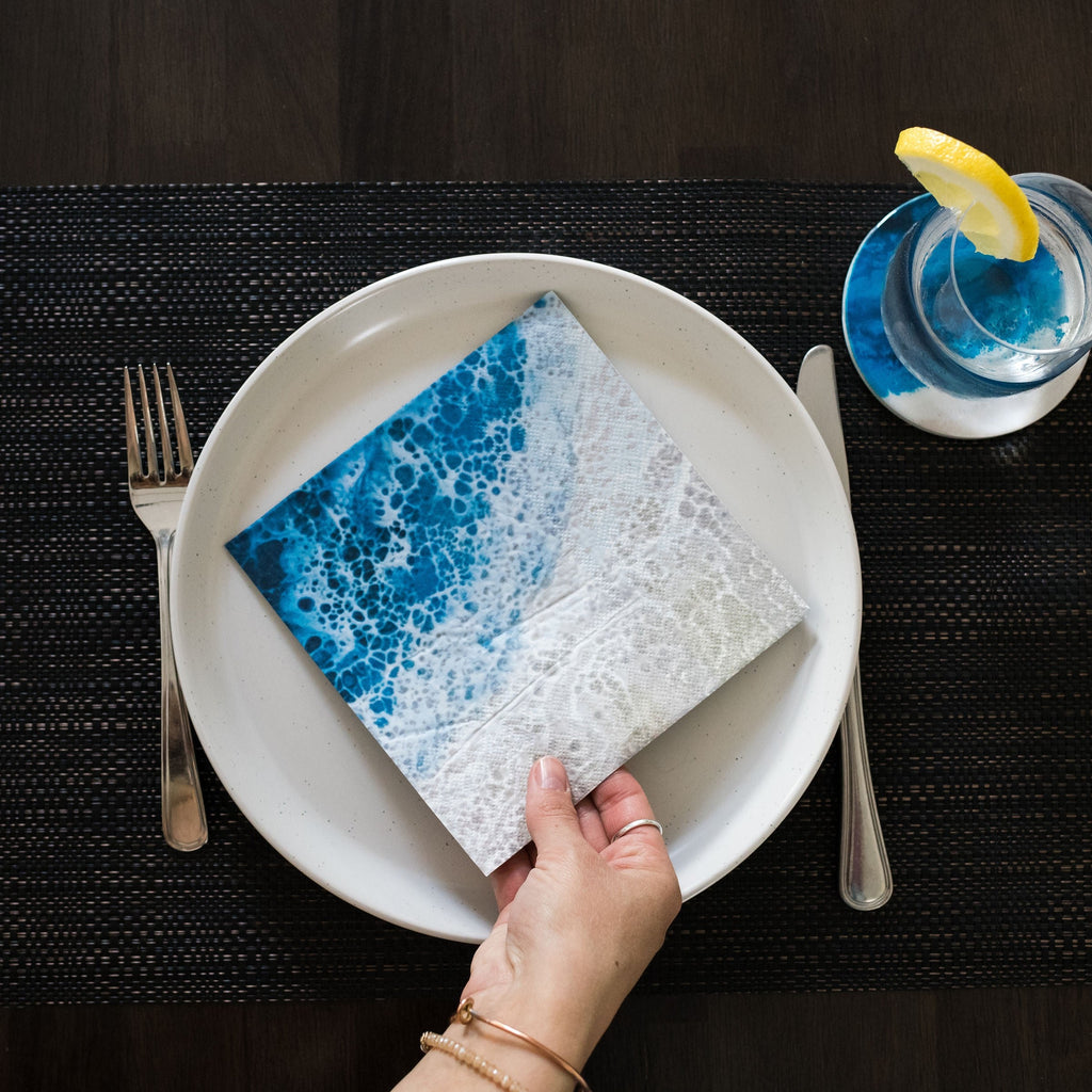 Luncheon Sized 3-Ply Beach-Themed Paper Napkins (50 pack)