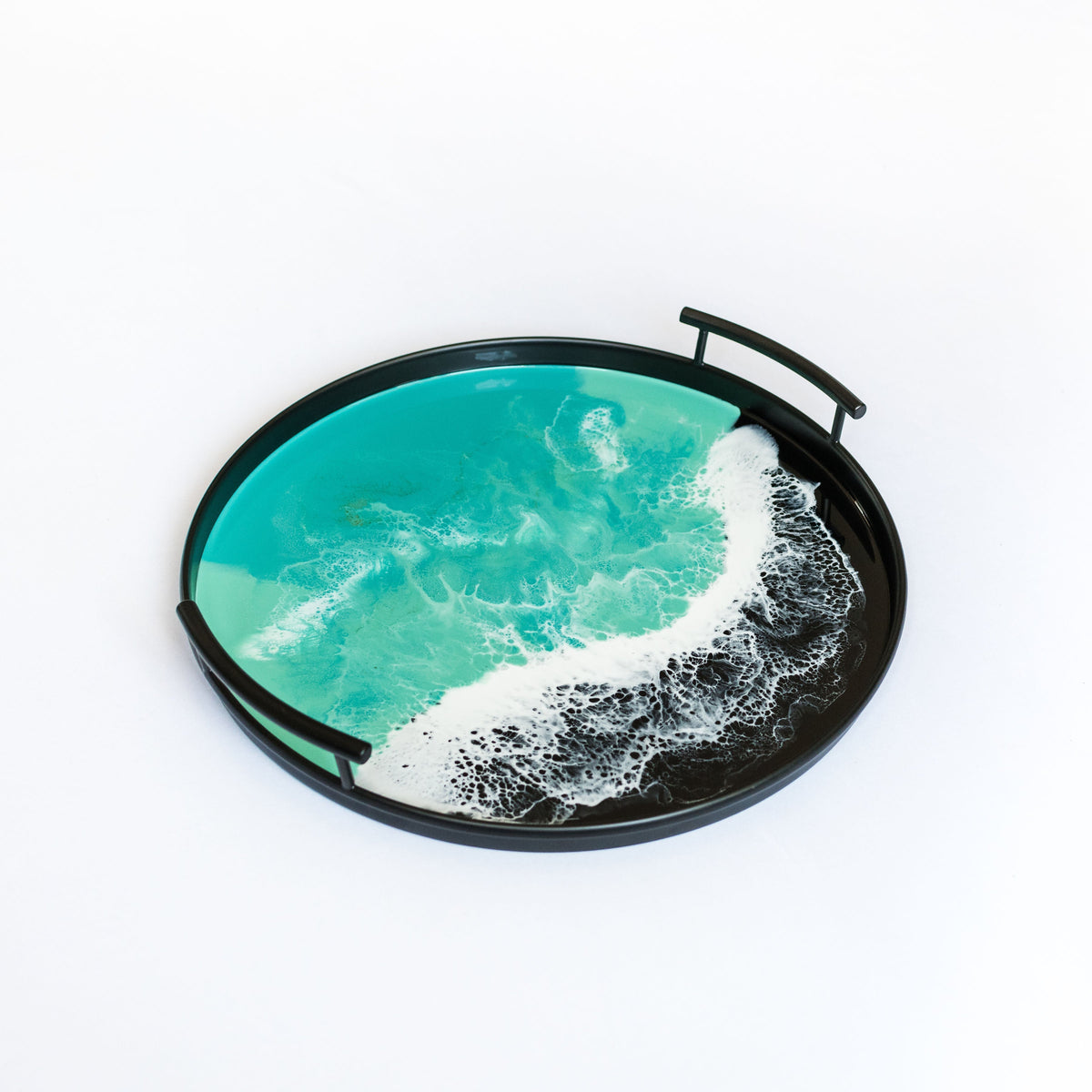 Resin Black Round Tray
