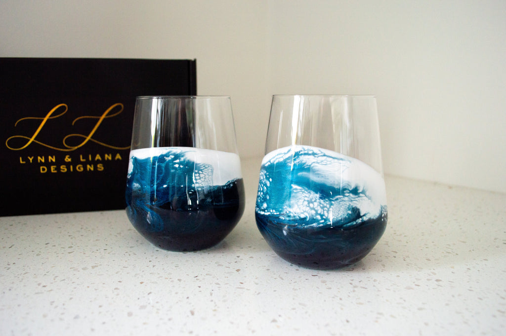 Resin Coated Wine Glasses (Set of 2)