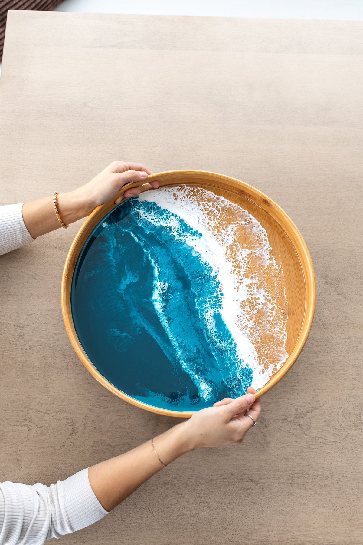 Bamboo Round Serving Trays
