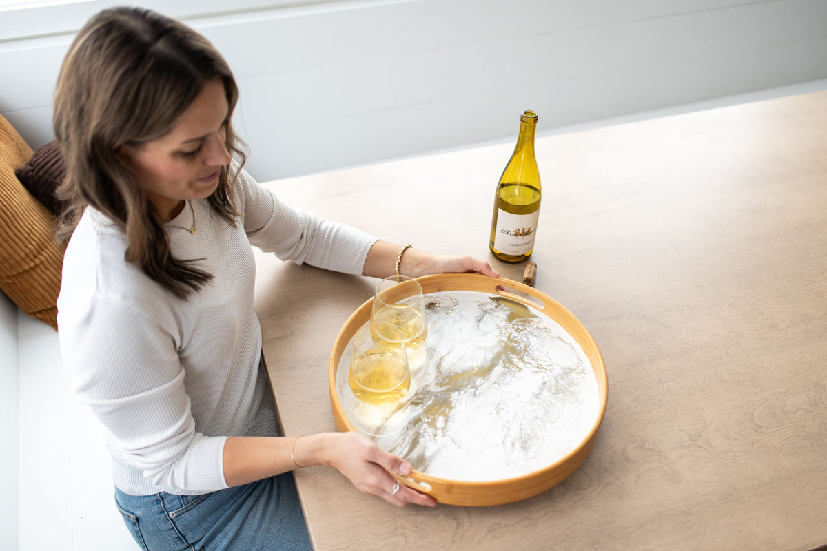 Bamboo Round Serving Trays