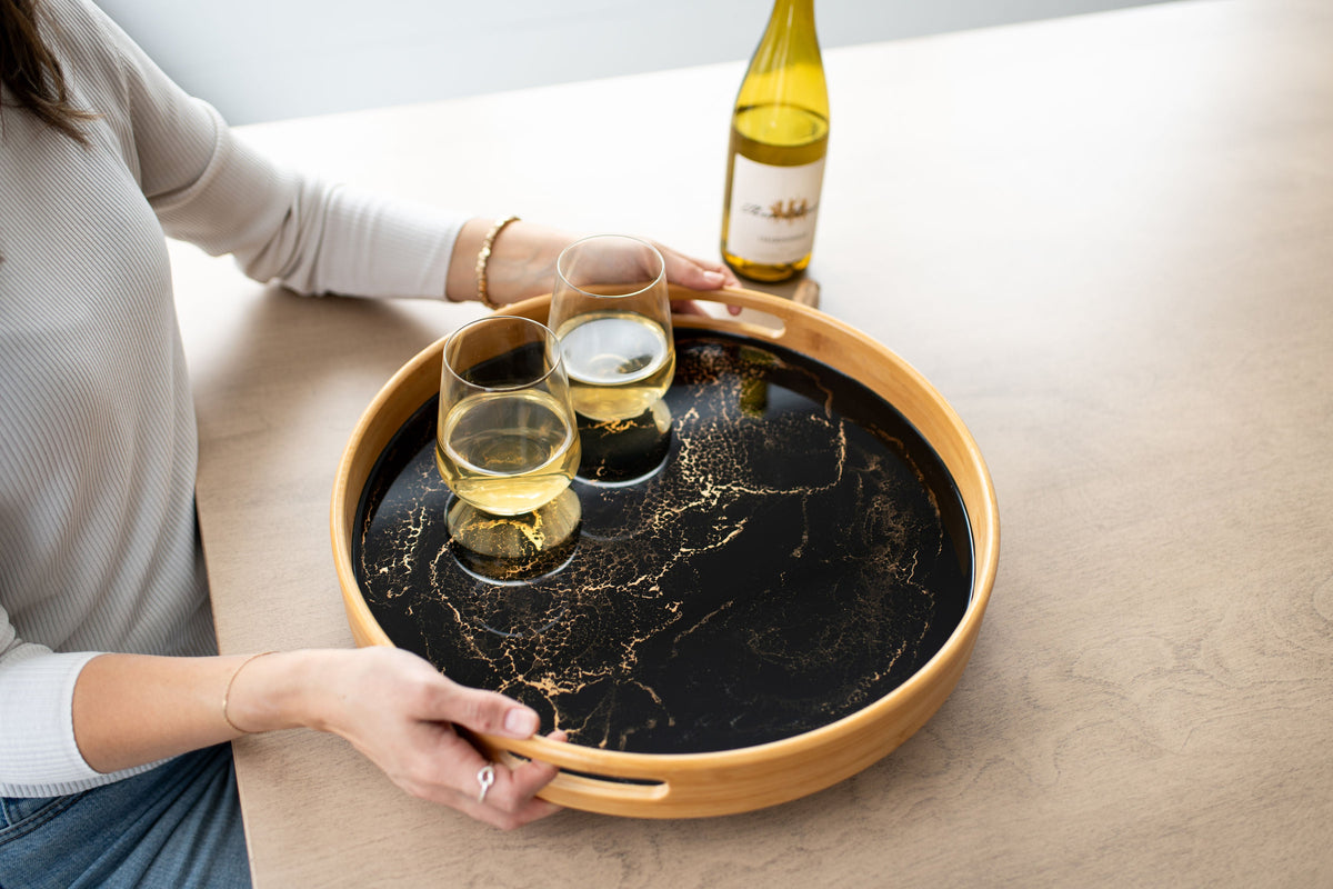 Bamboo Round Serving Trays