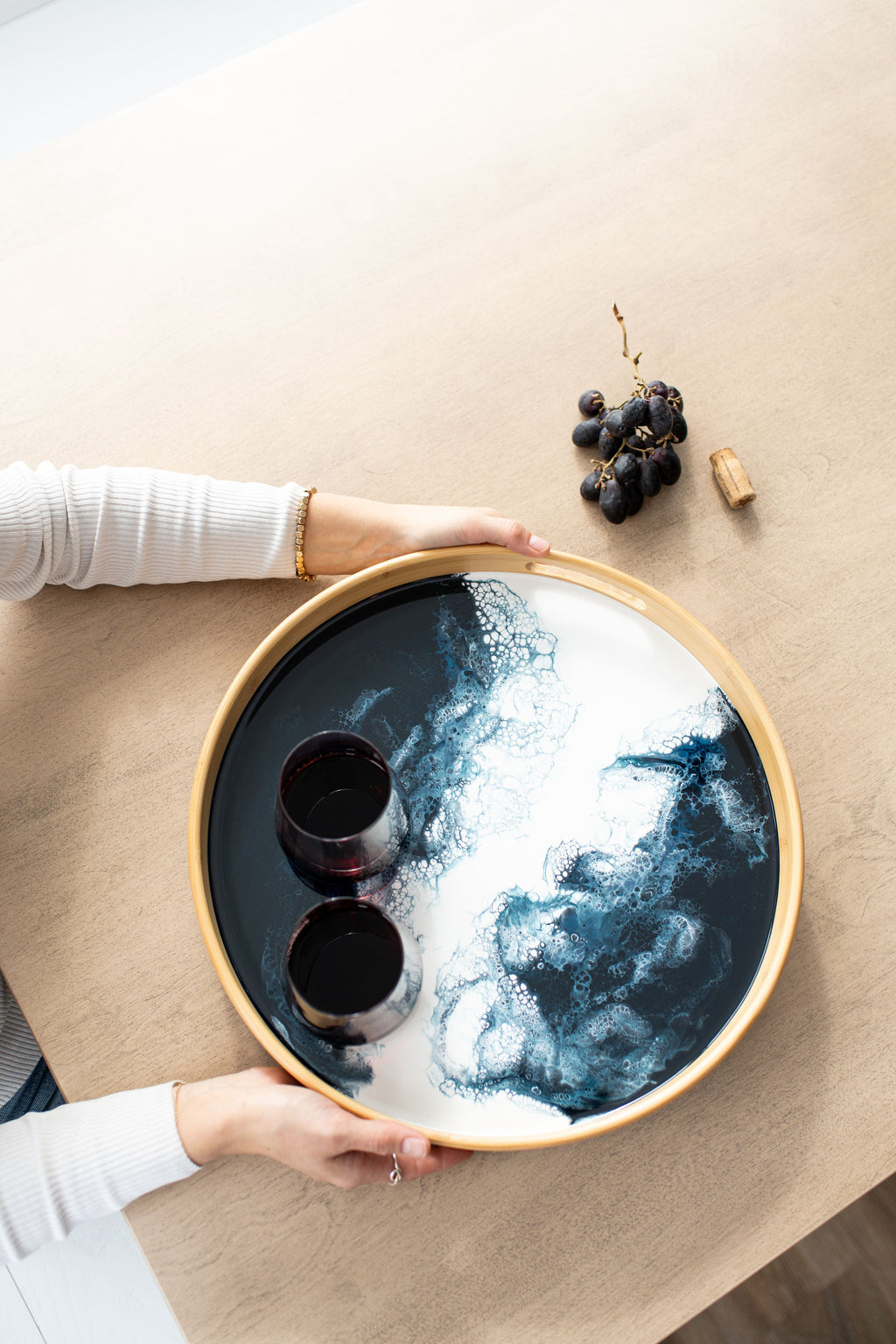 Bamboo Round Serving Trays