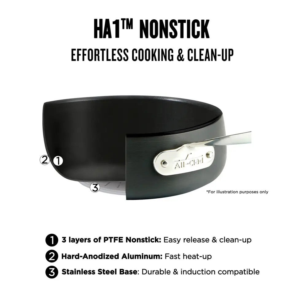 ALL CLAD E113SC64 HA1 Hard Anodized Nonstick Cookware 10PC Set