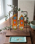 Beaded thunder eagle earrings ( Green )