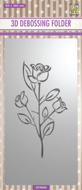 Nellie's Choice 3D Debossing Folder Slimline - Rose