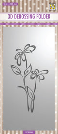 Nellie's Choice 3D Debossing Folder Slimline - Flower