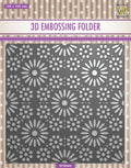 Nellie's Choice 3D Embossing Folder - Square Frame - Flower Pattern
