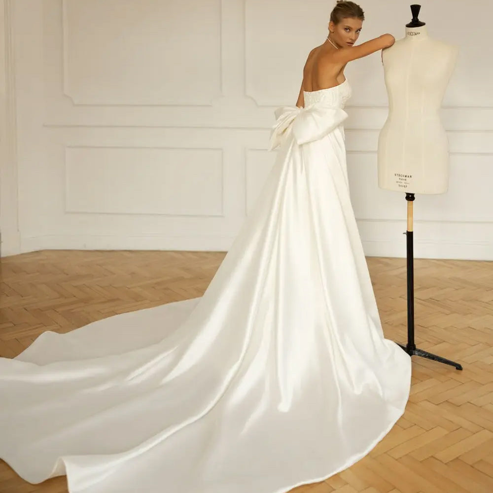 2-in-1 Mermaid Wedding Dress – Off-the-Shoulder Boat Neck Trumpet Style, Custom Made
